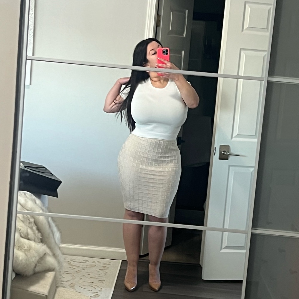 Marciano Marti Monogram Pencil Skirt